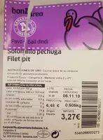 Mängden socker i Solomillo pechuga pavo