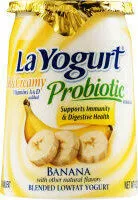 Mängden socker i Probiotic rich & creamy low fat yogurt banana