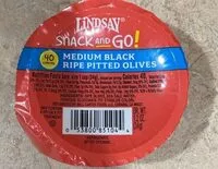 Mängden socker i Medium blacl ripe pitted olives