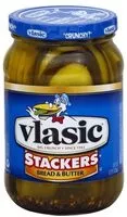 Mängden socker i Vlasic, stackers, bread & butter pickles
