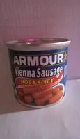 Mängden socker i Armour, vienna sausage, hot & spicy