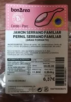 Mängden socker i Jamón serrano familiar