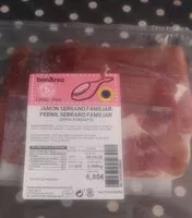 Mängden socker i Jamón serrano familiar