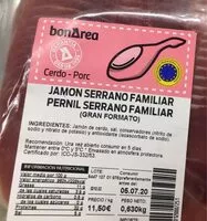 Mängden socker i Jamón serrano familiar
