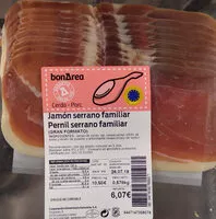 Mängden socker i Jamón serrano familiar