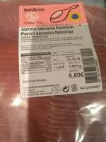 Mängden socker i Jamón serrano familiar