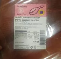 Mängden socker i Jamón serrano familiar