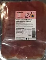 Mängden socker i Jamón serrano familiar