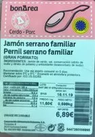 Mängden socker i Jamón serrano familiar