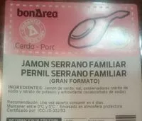 Mängden socker i Jamón serrano familiar