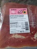 Mängden socker i Jamón serrano familiar