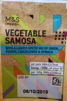 Mängden socker i M&S Vegetable Samosa