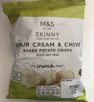 Mängden socker i Sour Cream & Chive Baked Potato Crisp