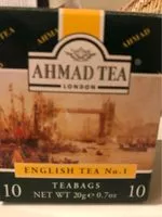 Mängden socker i Ahmad Tea-english No.1 U -category: Non-refrigerated Food-