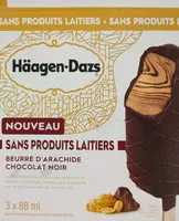 Mängden socker i Haagen Dazs sans produits laitiers beurre d'arachide chocolat noir