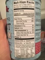 Mängden socker i Organic Coconut Cream