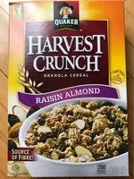 Mängden socker i Harvest Crunch Granola Cereal - Raisin Almond