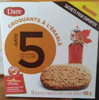 Mängden socker i Dare croquants à l'érable