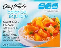 Mängden socker i Sweet and sour chicken with jasmine rice