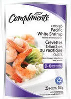 Mängden socker i Cooked pacific white shrimp peeled