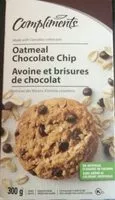 Mängden socker i Oatmeal chocolate chip cookies