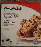 Mängden socker i Chocolate chip chewy granola bars