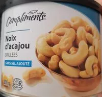 Mängden socker i Noix d'action grillées sans sel ajouté