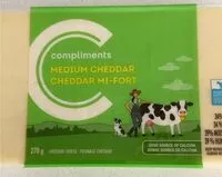 Mängden socker i Meduim cheddar cheese