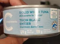 Mängden socker i Thon blanc entier germon dans l'eau