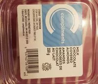 Mängden socker i Amandes enrobées de chocolat au lait