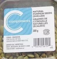 Mängden socker i Natural Pumpkin Seeds (Shelled)