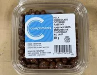 Mängden socker i Milk chocolate covered raisins