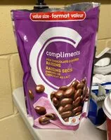 Mängden socker i Raison sec enrobe de chocolat