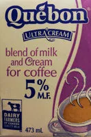 Mängden socker i Mélange de crème et de lait pour café 5%