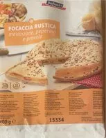 Mängden socker i Focaccia rustica melanzane, peperoni e provola