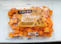 Mängden socker i Chopped butternut squash