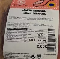 Mängden socker i Jamón Serrano