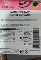 Mängden socker i Jamón serrano