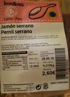 Mängden socker i Jamón serrano
