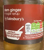 Mängden socker i stem ginger in sugar syrup