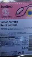 Mängden socker i Jamón serrano