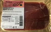 Mängden socker i Jamón serrano