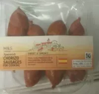 Mängden socker i Spanish chorizo sausages for cooking
