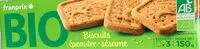 Mängden socker i Biscuit épeautre-sésame