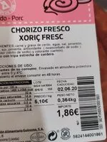 Mängden socker i Chorizo fresco