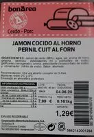 Mängden socker i Jamón cocido al horno
