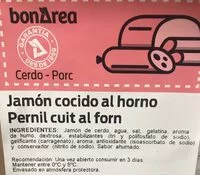 Mängden socker i Jamón cocido al horno