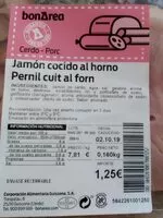 Mängden socker i Jamón cocido al horno