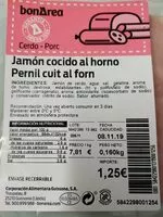 Mängden socker i Jamón cocido al horno