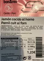 Mängden socker i Jamon cocido al horno